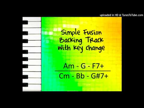 (Play Along) Simple Fusion Backing track with key change (Am to Cm)