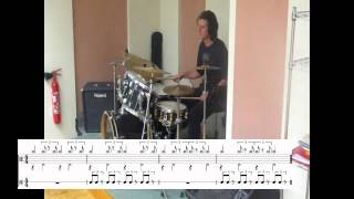 Drum demo : Snare and bass drum warmup over jazz cymbal variation