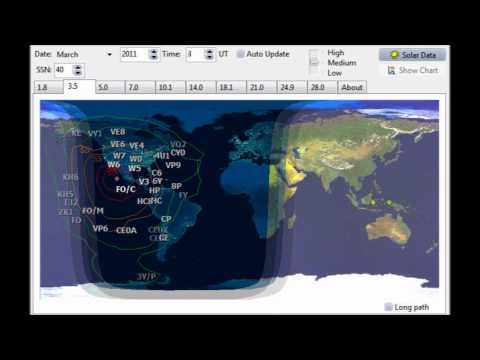 Propagation prediction 3.5 MHz, from XF4 (REVILLAGIGEDO), for March 2011
