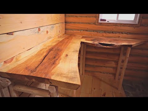 Building A Log Cabin | Ep. 50 | Building a custom live-edge counter + Finally a door latch!