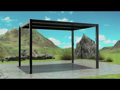 Gambar Soleil Part Screen Side Atap Kanopi Aluminium Zip 4 Meter - Abu-Abu