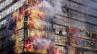 video: Greenpeace activists set off flares atop new EU headquarters as leaders gather for climate change talks