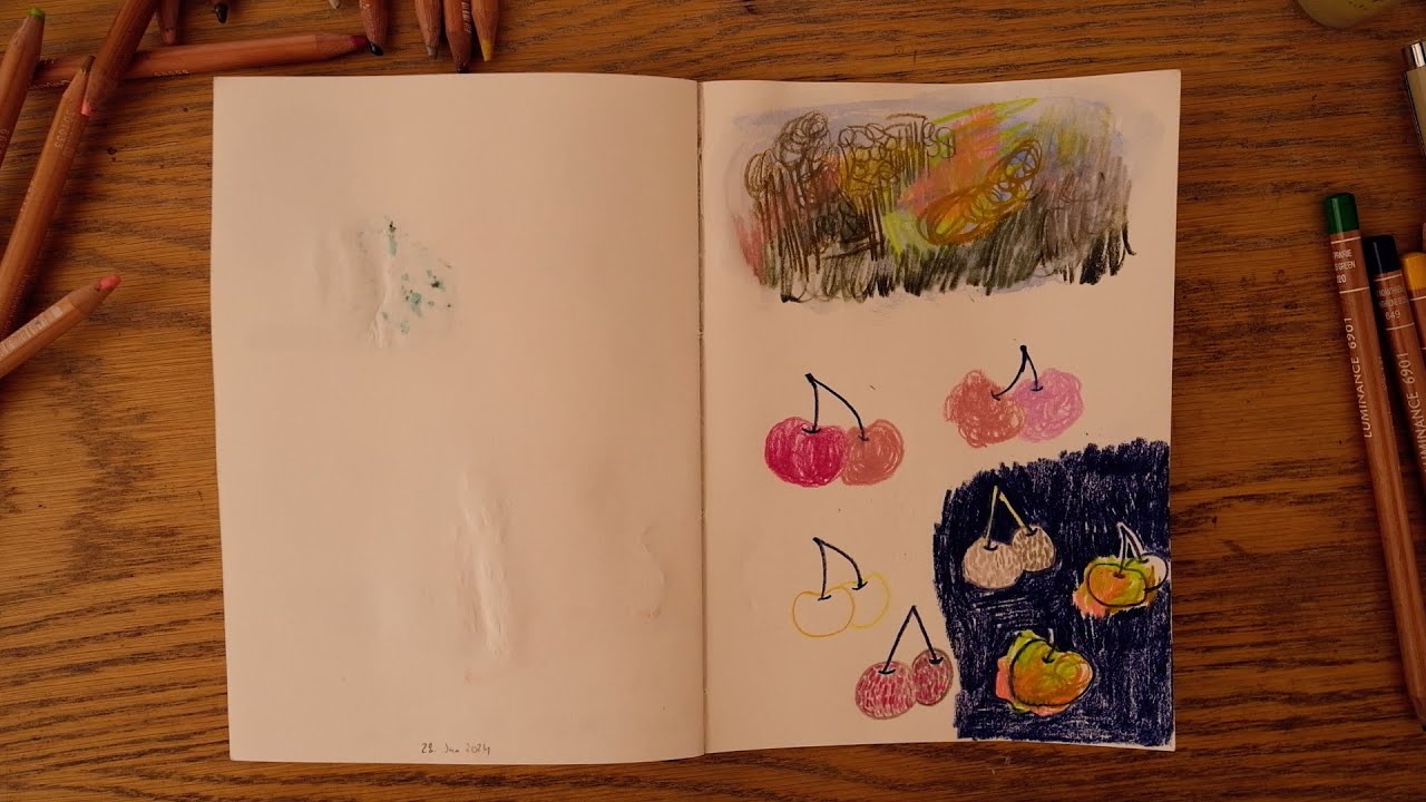 Start with Ugly Art ✨ Scribble warmup + draw summer cherries with me