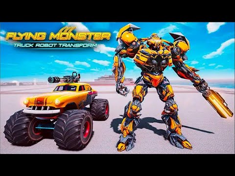 Flying Robot Monster Truck Transform Robot Battle - Android Gameplay