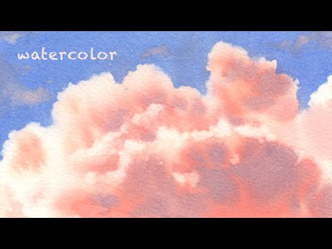 Soft sunset cloud | Watercolor painting process