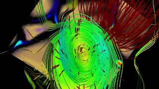 Suns Magnetic field lines tornado simulation