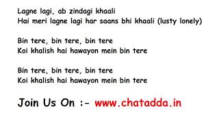 BIN TERE Full Song Lyrics Movie – I Hate Luv Storys | Shafqat Amanat Ali &amp; Sunidhi Chauhan