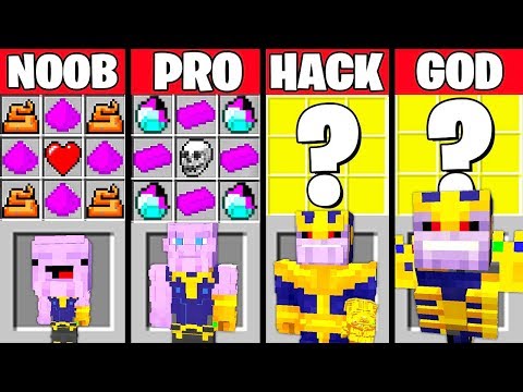 Minecraft Battle: THANOS MUTANT CRAFTING CHALLENGE - NOOB vs PRO vs HACKER vs GOD ~ Funny Animation