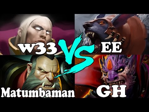 Dota 2 - w33 And Matumbaman VS EternaLEnVy And GH - Ranked Match Gameplay!