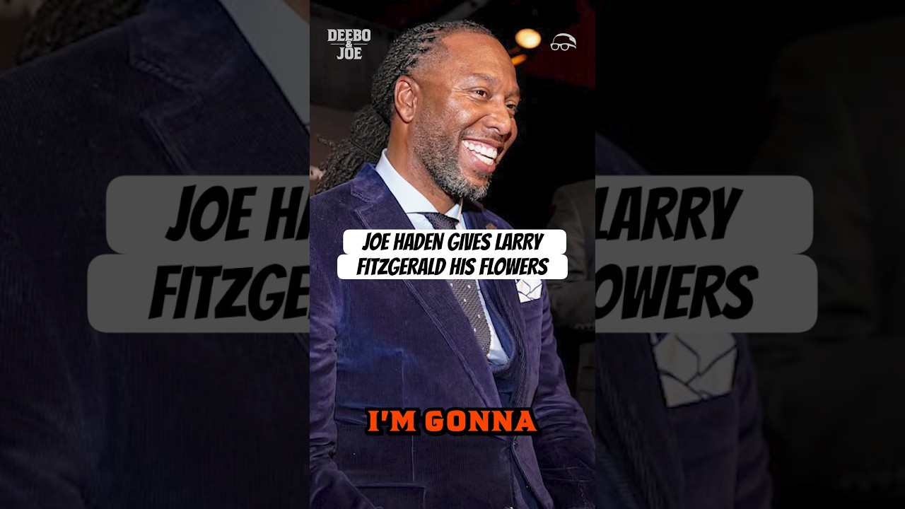 Joe gives #LarryFitzgerald his flowers being inducted to the Pro Football Hall of Fame #DeeboAndJoe