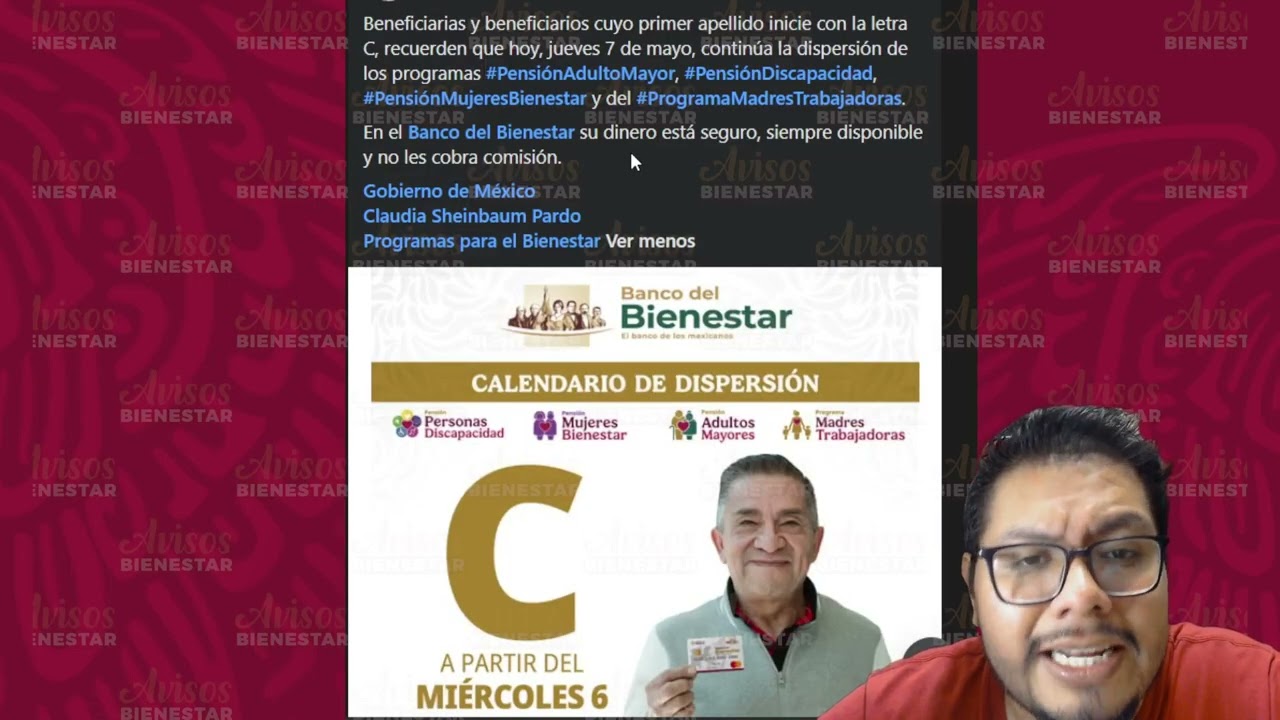 ¡HOY 7 DE MAYO! continua el pago de la pensión bienestar adultos mayores con letra de apellido ?