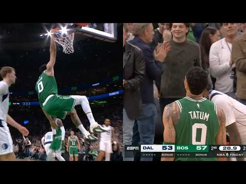 Jayson Tatum has everyone going crazy with putback dunk and 3 in return vs Mavs