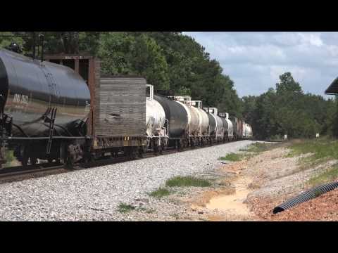 NS SD70M #2587 leads 345 at Grimes, Alabama
