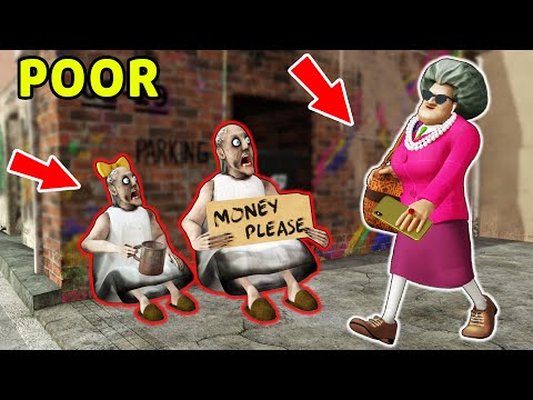 The Poor Granny Family vs The Rich Scary Teacher's Family - funny horror animation (p.225)