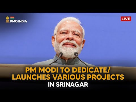 PM Modi at the dedication/ launch of various projects in Srinagarा