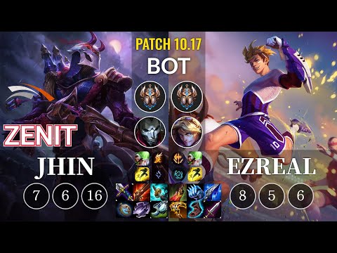 HLE Zenit Jhin vs Ezreal Bot - KR Patch 10.17
