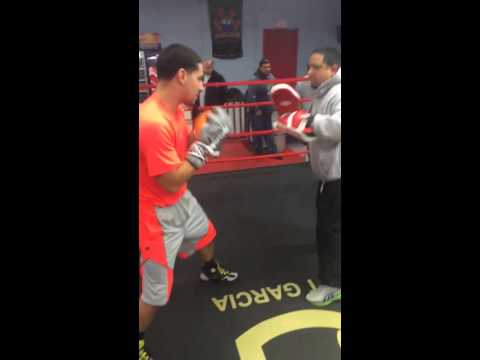 Danny Garcia works the pads for the first time since matthy