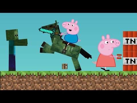 Peppa vs Minecraft Animation Peppa Pig  Minecraft Scape de Prision
