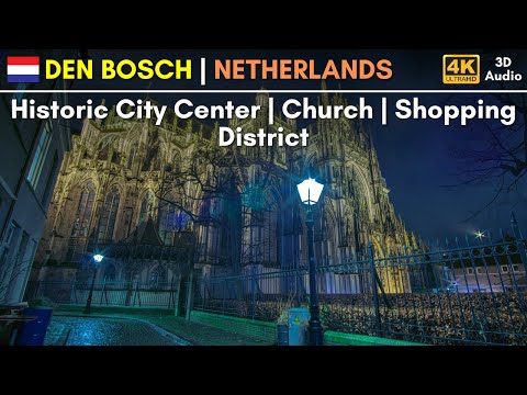 4K City Walk: NETHERLANDS | Den Bosch | Historic Center | Shopping District | Binaural Audio