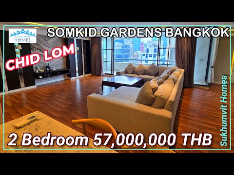 Luxury Renovated Condo Somkid Gardens For Sale 2 Bedroom Central Bangkok 57,000,000 THB