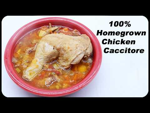 Zero Grocery Store! Cooking Homegrown Chicken Cacciatore | Home Harvest Challenge Day 17