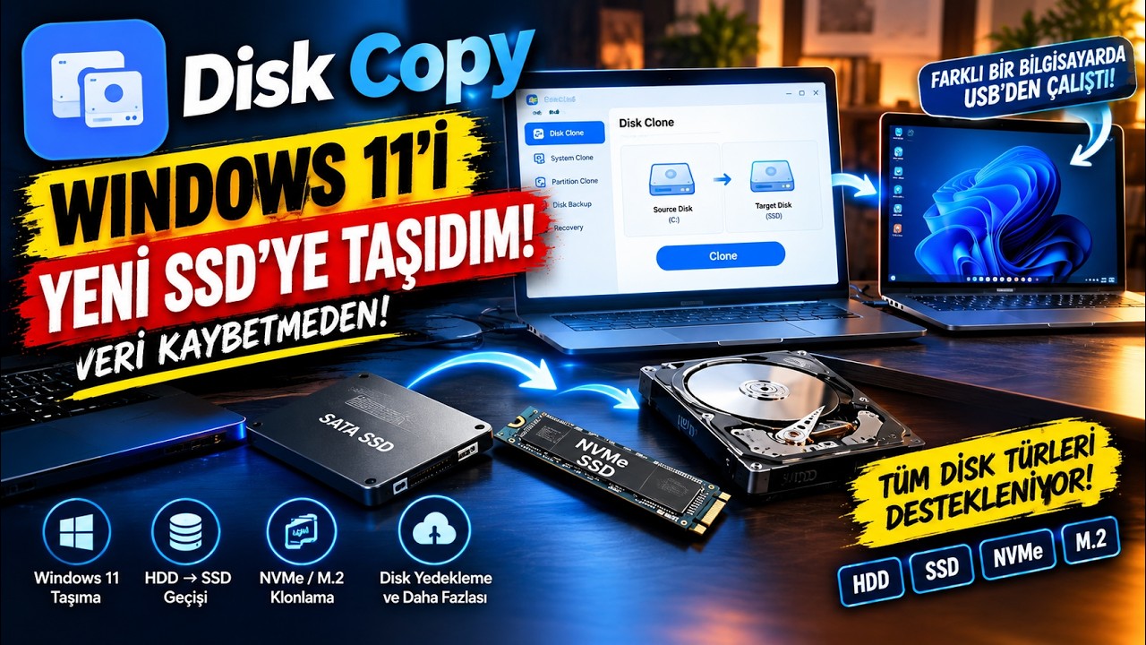 Veri Kaybetmeden Windows 11'i Yeni SSD'ye Klonlama