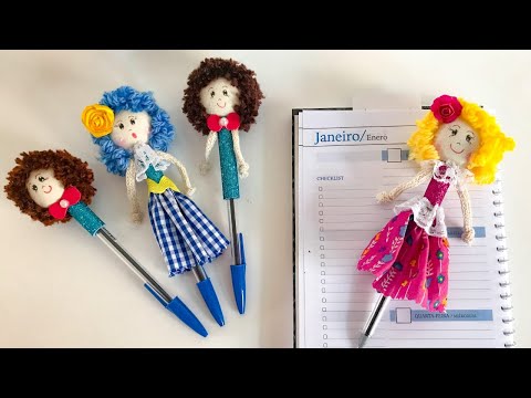 , title : 'DIY Como fazer caneta decorada modelo Bonequinho e Bonequinha de Fuxico'