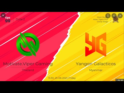 Yangon Galacticos vs Motivate.Viper Game 1 (6/25/2021) Moon Studio Asian Tigers Dota2 Highlights