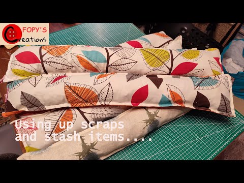 HOW TO MAKE A DRAUGHT EXCLUDER BY USING UP SCRAPS. #draughtexcluders #bibs #quickmakes