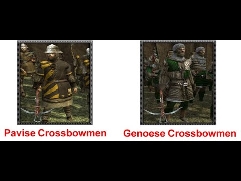 Medieval II: Total War 1vs1: Pavise Crossbowmen vs Genoese Crossbowmen (REMATCH)