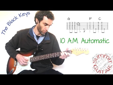 The Black Keys - 10 A.M. Automatic - Guitar lesson / cover with tablature and backing track