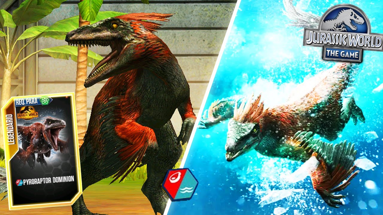 Combate en AGUA y TIERRA! NUEVO PYRORAPTOR DOMINION | Jurassic World El Juego
