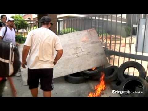 Argentines burn tyres and Union Jack at anti-British protest