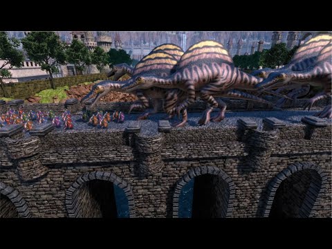 SPARTANS + ROMANS + PERSIANS VS DINO ARMY - ATLANTIS CITY DEFEND - UEBS MODS