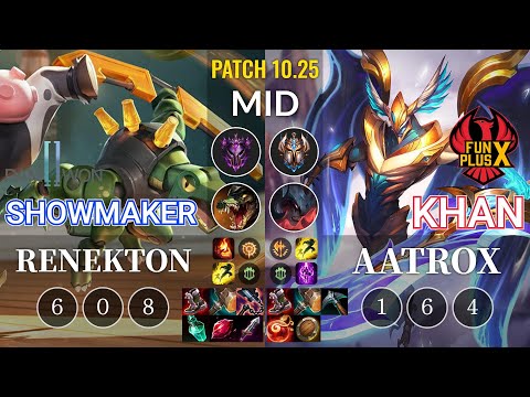 DWG ShowMaker Renekton vs FPX Khan Aatrox Mid - KR Patch 10.25
