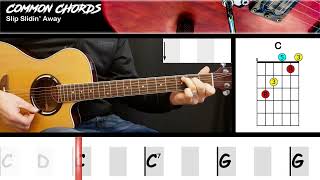 Slip Slidin' Away - Paul Simon | EASY GUITAR LESSON | Scrolling Chords &amp; Lyrics