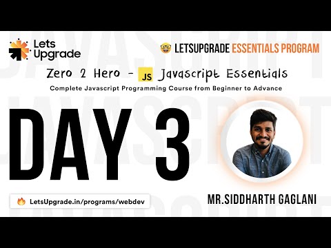 Objects And Functions Javascript Essentials Program Day 3 Letsupgrade