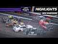Chaos on the restart at New Hampshire leads to pileup