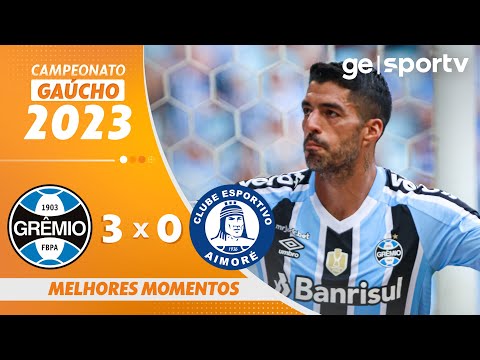 GRÊMIO 3 X 0 AIMORÉ | MELHORES MOMENTOS | 5ª RODADA DO GAÚCHO 2023  | ge.globo