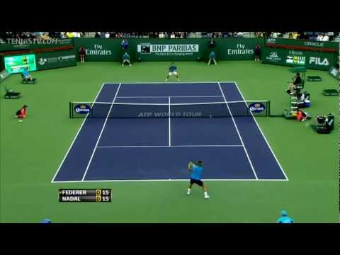 (HD)Roger Federer vs. Rafael Nadal highlights - Indian Wells 2012