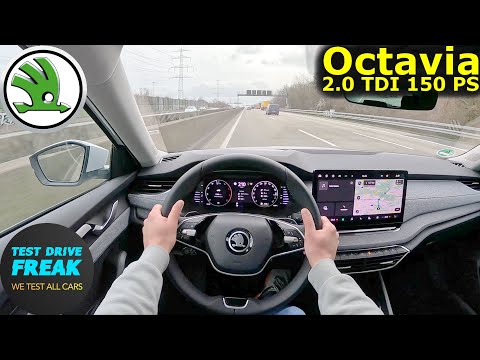 2025 Skoda Octavia Combi 2.0 TDI 150 PS 🚀 Top Speed POV Drive No Speed Limit on German Autobahn