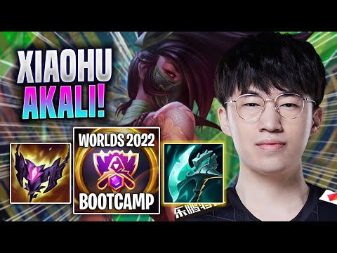 XIAOHU DOMINATING WITH AKALI! - RNG Xiaohu Plays Akali MID vs Aatrox! | Bootcamp 2022