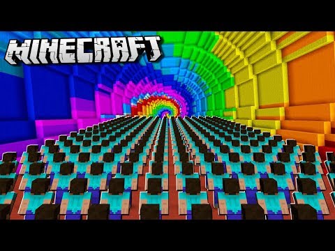 100,000 NOOBS vs. RAINBOW DROPPER in Minecraft!
