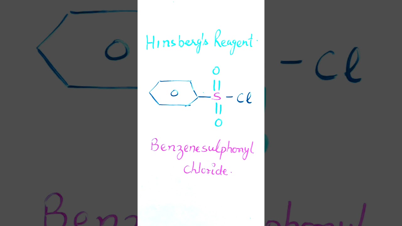 HINSBERG'S REAGENT | BENZENESULPHONYL CHLORIDE | TEST OF 1° , 2° & 3 ° AMINES | NEET | IIT #shorts