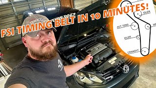 VW/AUDI FSI Timing Belt DIY (In 10 minutes or less)