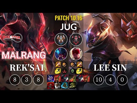 KT Malrang Rek'Sai vs Lee Sin Jungle - KR Patch 10.16