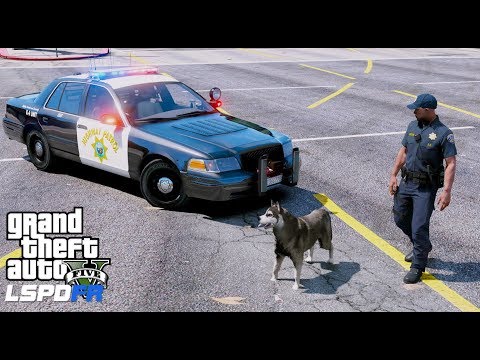 GTA 5 LSPDFR Police Mod #616 California Highway Patrol K9 Unit - Police Dog Searching For Drugs