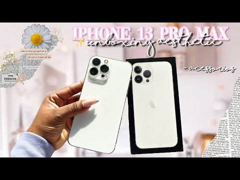  unboxing iPhone 13 Pro Max 128GB (Silver) ~ acessories / aesthetic ✨☁️