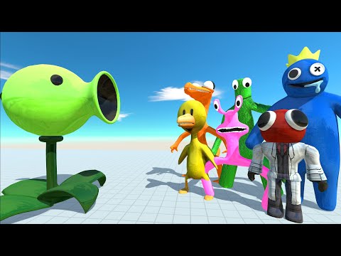 All Rainbow Friends Attack Peashooter - Animal Revolt Battle Simulator