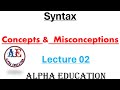 Concepts And Misconceptions About Syntax Lec 02 Alpha Education Linguistics